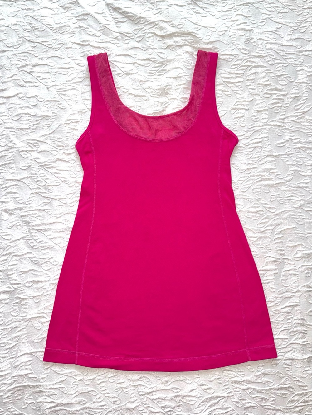 Vintage Lululemon Movement Tank Top with mesh neckline in Pow Pink Size 6 EUC